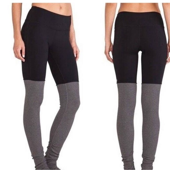 ALO Yoga Pants - Alo Leggings High Waist Highlight Goddess Legging Black Gray Size Medium Yoga